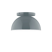 Slate gray LED flush mount ceiling light with curved dome shade, 8 in