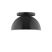 Arcade LED flush mount ceiling light with black dome shade and round ceiling plate