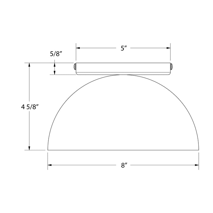 Arcade 8" Flush Mount in White Line Drawing