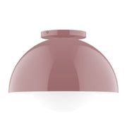 Mauve glass globe flush mount ceiling light with round canopy