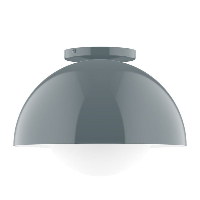 Axis Arcade 12" Flush Mount with Glass Globe in Slate Gray