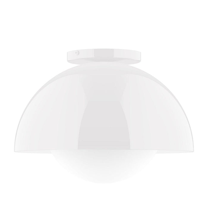 Axis Arcade 12" Flush Mount with Glass Globe in White