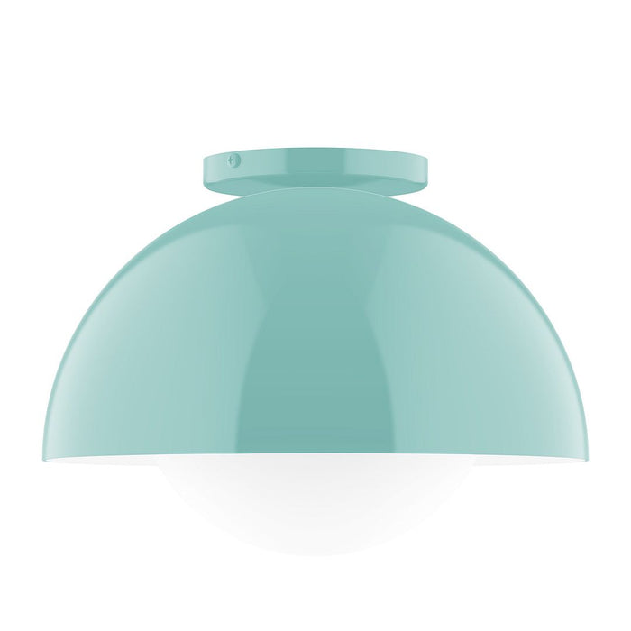 Axis Arcade 12" Flush Mount with Glass Globe in Sea Green