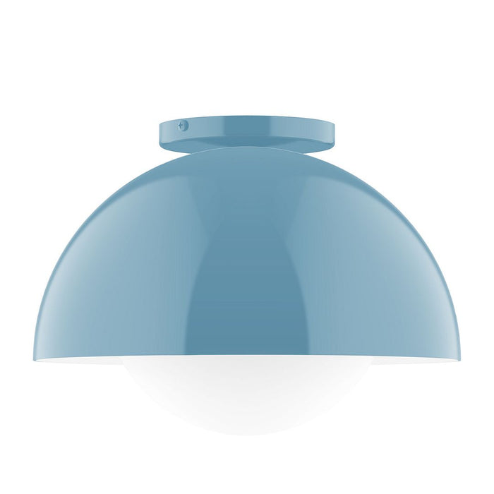 Axis Arcade 12" Flush Mount with Glass Globe in Light Blue