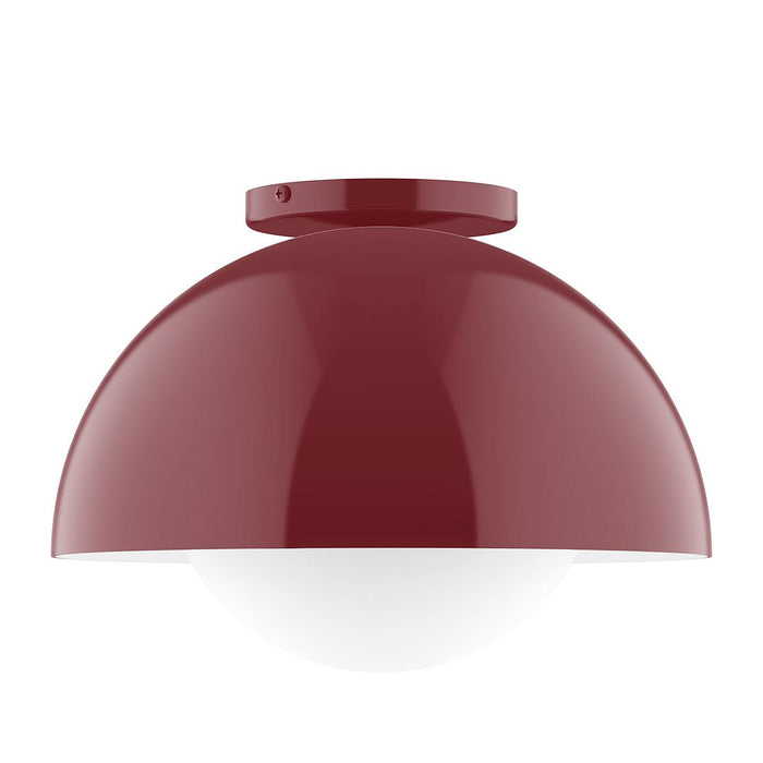 Axis Arcade 12" Flush Mount with Glass Globe in Barn Red