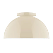 12-inch cream flush mount dome shade with Arcade ceiling light housing