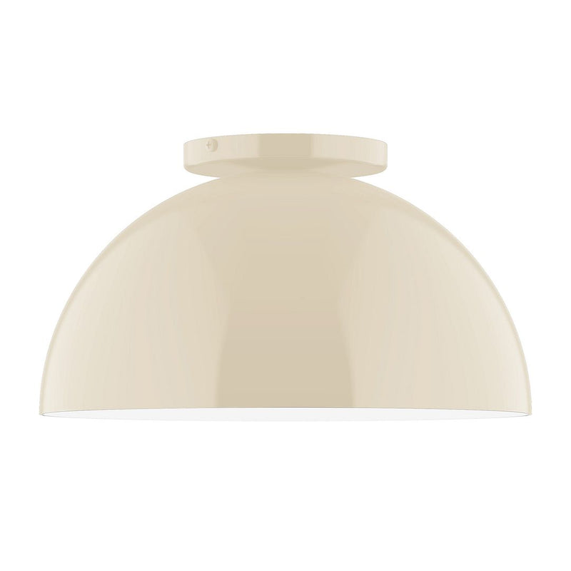 12-inch cream flush mount dome shade with Arcade ceiling light housing