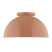 Terracotta dome flush mount ceiling light shade with round canopy