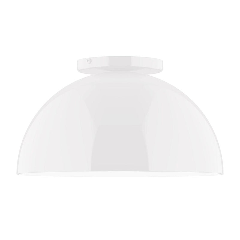 12 in white LED flush mount dome ceiling fixture with smooth frosted shade