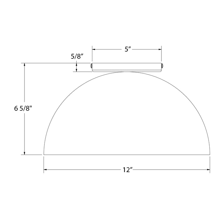 Arcade 12" Flush Mount in White Line Drawing