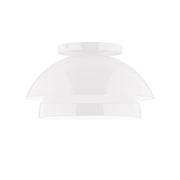 White 10 in flush mount ceiling light with dome glass shade