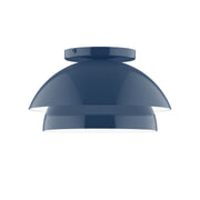 Navy 10-inch flush mount ceiling light with dome shade
