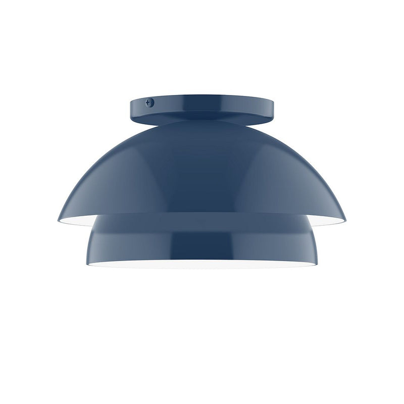 Navy 10-inch flush mount ceiling light with dome shade