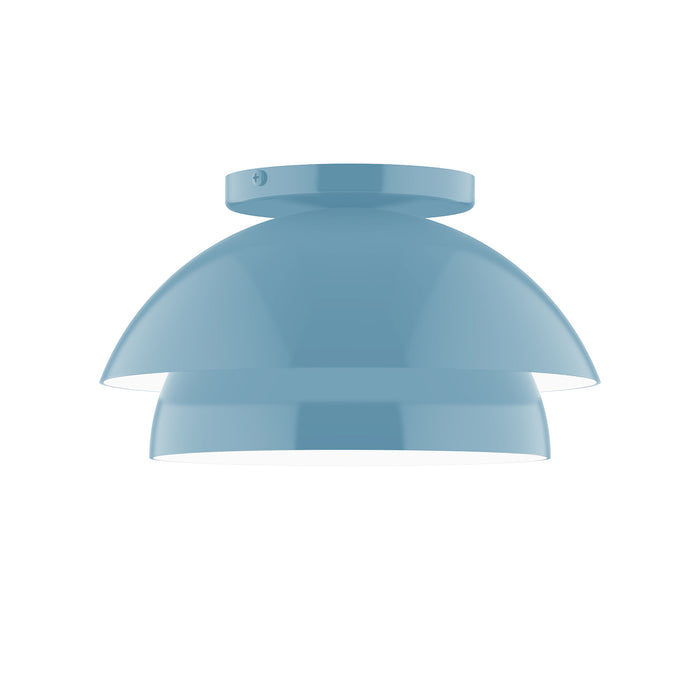 Nest 10" Flush Mount with Glass Globe in Light Blue | Montclair Light Works