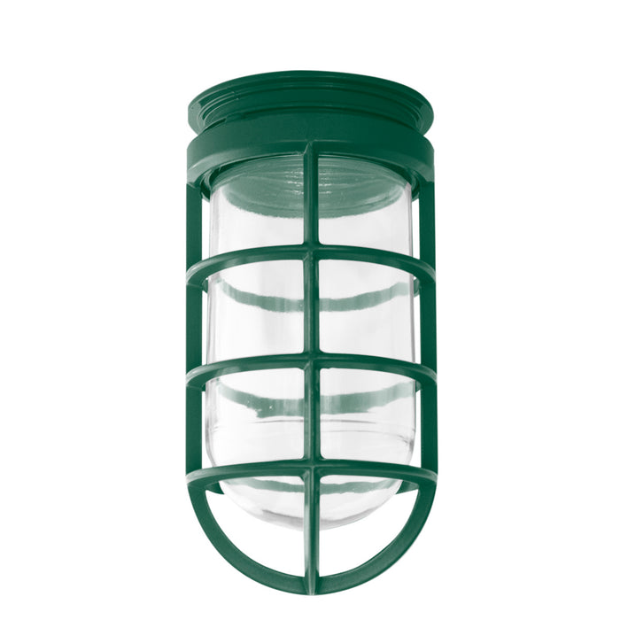 Warehouse 8" LED 2-Light Stem Hung Pendant Light in Forest Green