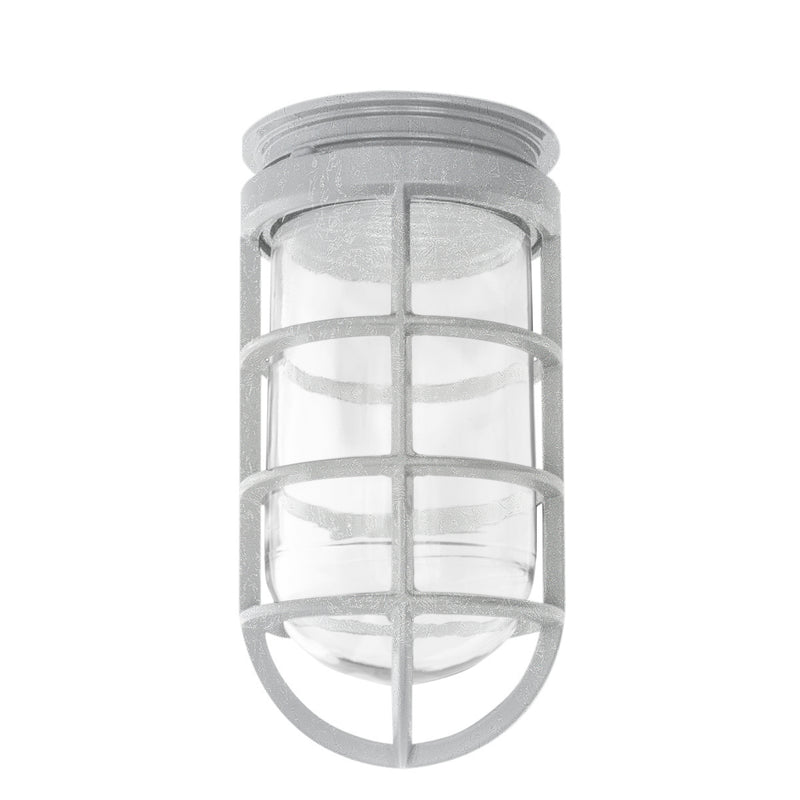 2-light lantern pendant light with clear glass cylinder and gray metal frame
