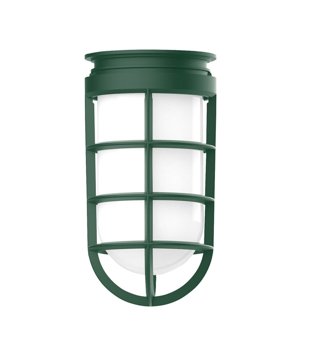 Warehouse 20" LED Stem Mount Pendant Light in Forest Green