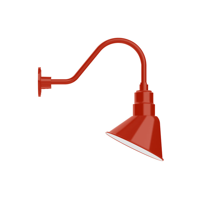 Angle 10" gooseneck wall light in Vermillion | Montclair Light Works