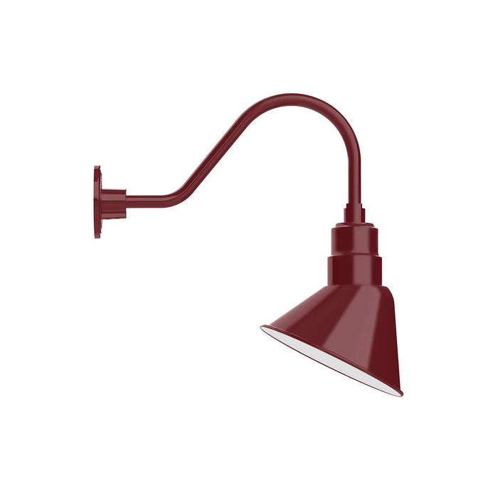 Angle 10" Gooseneck Wall Light in Barn Red