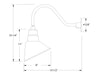 Angle 10" gooseneck wall light in White Line Drawing