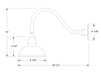 Cafe 8" LED Gooseneck Wall Light in Painted Galvanized Line Drawing