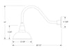 Cafe 8" gooseneck wall light in Light Blue Line Drawing