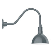 Slate gray gooseneck wall light with deep bowl shade and round wall mount