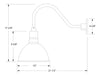 Deep Bowl 10" gooseneck wall light in Slate Gray Line Drawing