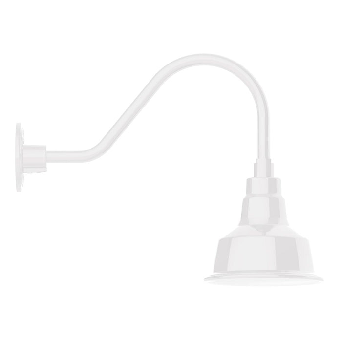 Warehouse 8" LED Gooseneck Wall Light in White