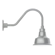 Painted galvanized gooseneck wall light with dome shade and curved arm
