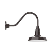 Gooseneck wall light in architectural bronze with downward dome shade