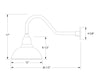 Cafe 12" gooseneck wall light in White Line Drawing