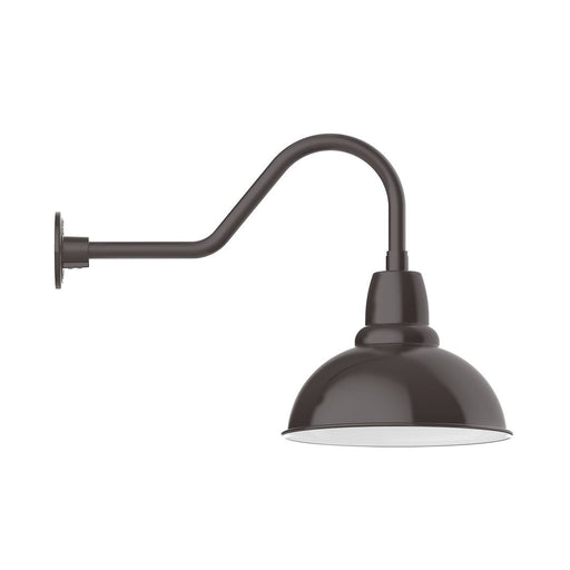 Cafe 14 in LED gooseneck wall light, architectural bronze, dome shade and curved arm