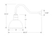 Deep Bowl 12" gooseneck wall light in Slate Gray Line Drawing