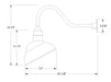 Emblem 12" gooseneck wall light in Slate Gray Line Drawing