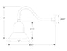 Prima 12" gooseneck wall light in Slate Gray Line Drawing