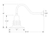 Atomic 12" gooseneck wall light in Slate Gray Line Drawing