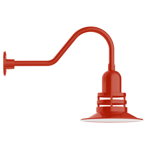 Atomic 12" gooseneck wall light in Vermillion | Montclair Light Works