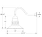 Atomic 16" gooseneck wall light in Slate Gray Line Drawing