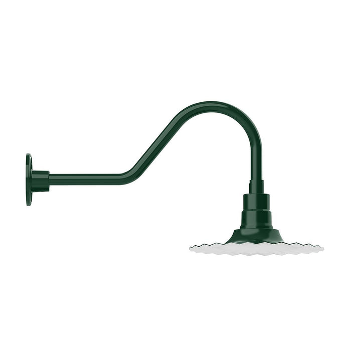 Radial 12" Gooseneck Wall Light in Forest Green