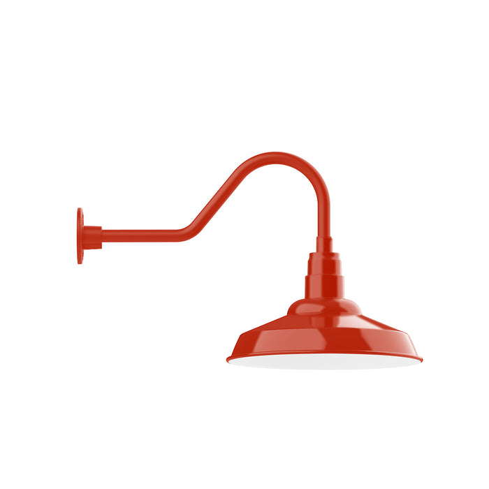 Warehouse 16" gooseneck wall light in Vermillion | Montclair Light Works