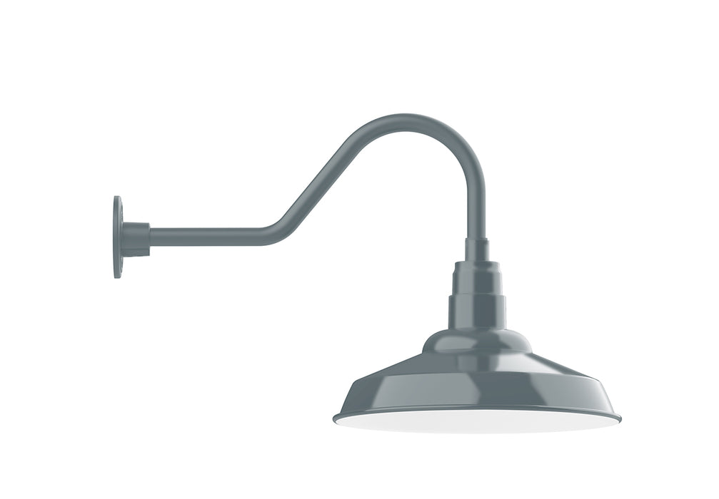 Warehouse 16" gooseneck wall light in Slate Gray | Montclair Light Works