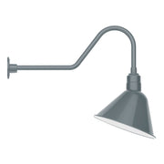 Slate gray LED gooseneck wall light with angled metal shade