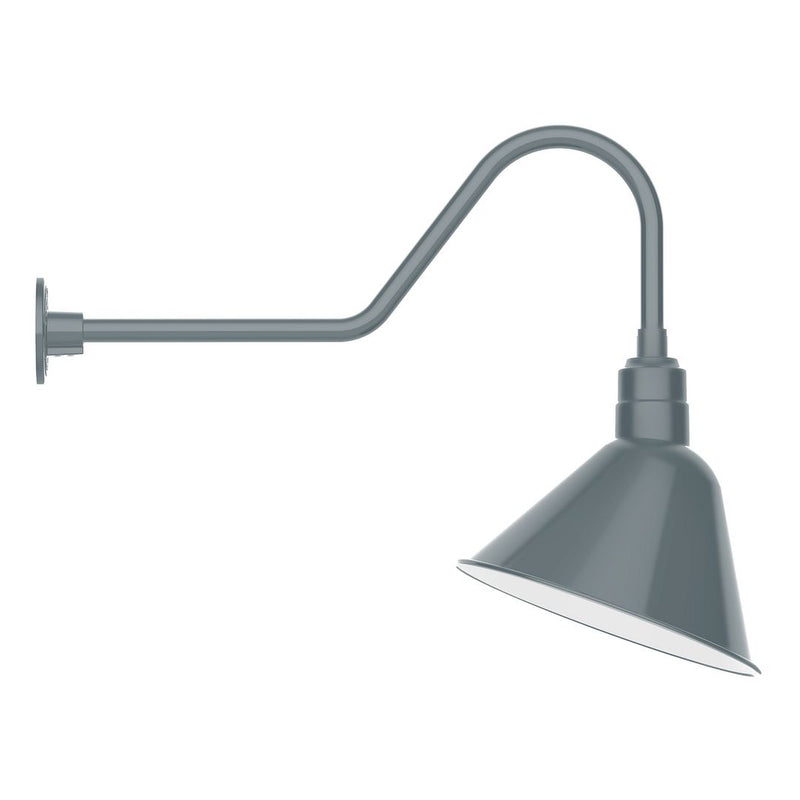 Slate gray gooseneck wall light with adjustable downward shade