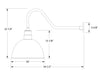 Deep Bowl 16" gooseneck wall light in Slate Gray Line Drawing