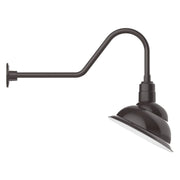 Gooseneck wall light with bronze curved arm and dome shade