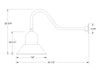 Prima 14" gooseneck wall light in Navy Line Drawing