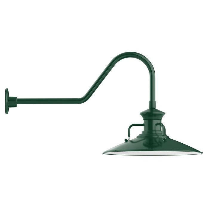 Homestead 18" LED Gooseneck Wall Light in Forest Green
