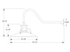 Homestead 18" gooseneck wall light in Black Line Drawing