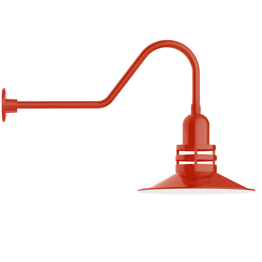 Atomic 16" gooseneck wall light in Vermillion | Montclair Light Works